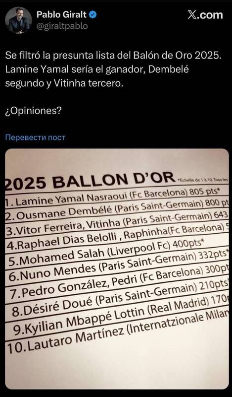 برنده احتمالی توپ طلای ۲۰۲۵ لو رفت؟! +عکس