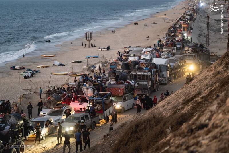 عکس/ آوارگی اجباری فلسطینیان در غزه زیر آتش سنگین صهیونیستها