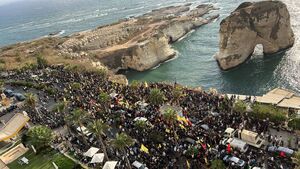 مراسم یادبود شهادت رهبران مقاومت در ساحل بیروت