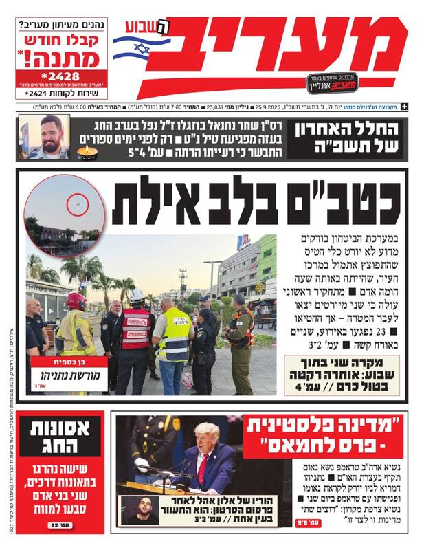 صفحه نخست روزنامههای عبری زبان/ اصابت پهپاد یمنی به قلب ایلات، تیتر روزنامههای صهیونیستی
