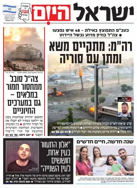 صفحه نخست روزنامههای عبری زبان/ اصابت پهپاد یمنی به قلب ایلات، تیتر روزنامههای صهیونیستی