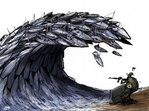 حمله صهیونیست‌ها به کاروان صمود به روایت کاریکاتور