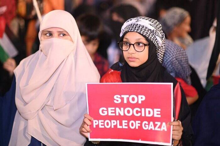 اجتماع بزرگ همبستگی با غزه در «لاهور» پاکستان + فیلم و عکس