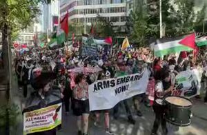 تظاهرات ساکنان تورنتو در حمایت از غزه