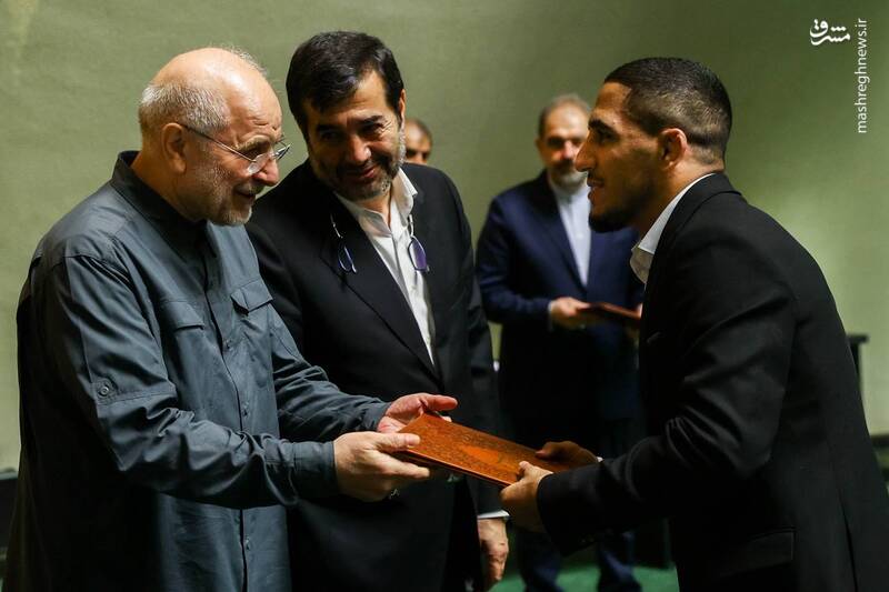 عکس / تجلیل از مدالآوران کشتی در مجلس 24