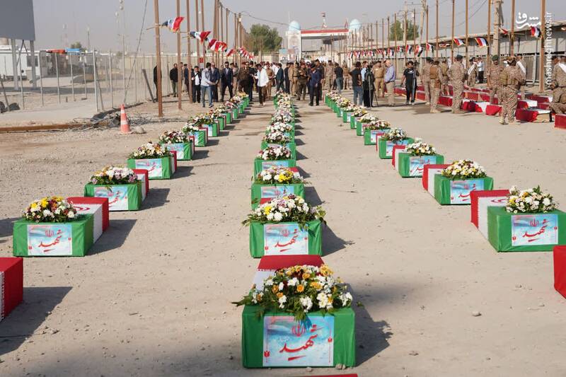 عکس/ ورود پیکر ۴۴ شهید تازه تفحص شده از مرز شلمچه