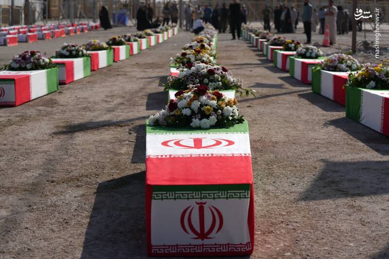 عکس/ ورود پیکر ۴۴ شهید تازه تفحص شده از مرز شلمچه