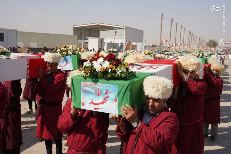 عکس/ ورود پیکر ۴۴ شهید تازه تفحص شده از مرز شلمچه