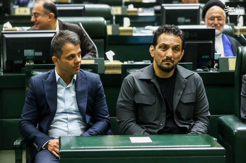 عکس / تجلیل از مدالآوران کشتی در مجلس 13