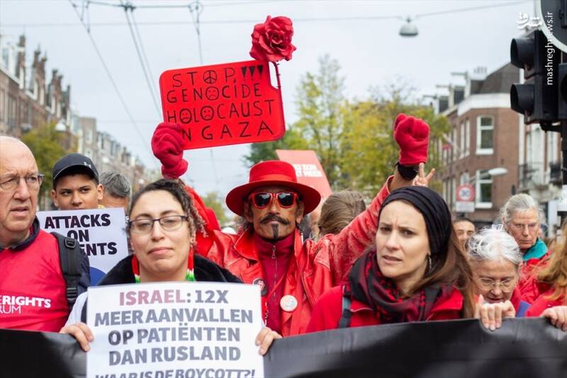 عکس/ خروش اهالی آمستردام برای غزه و فلسطین