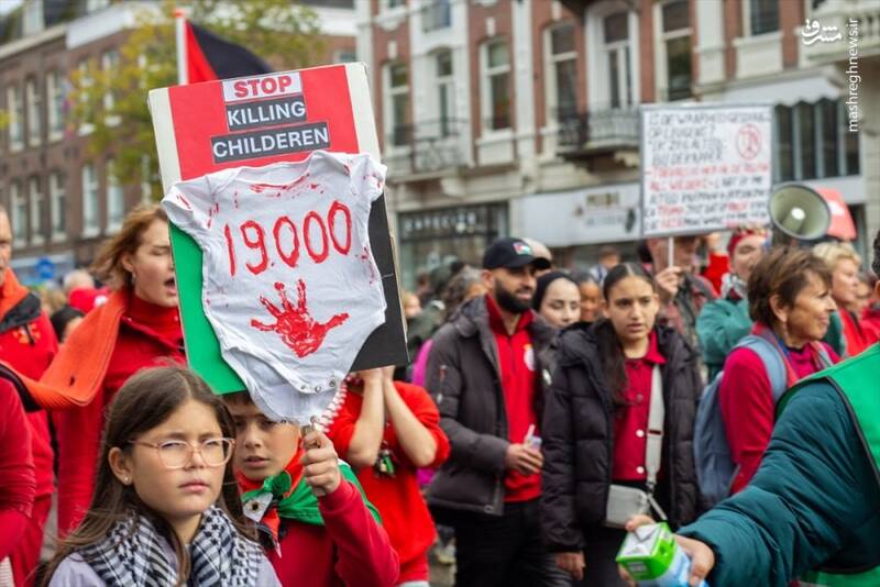 عکس/ خروش اهالی آمستردام برای غزه و فلسطین