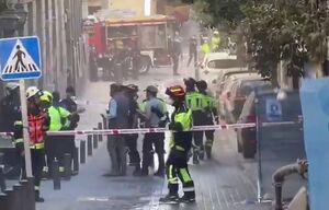 فیلم/ ریزش ساختمان در مادرید با ۳ زخمی و ۵ مفقود