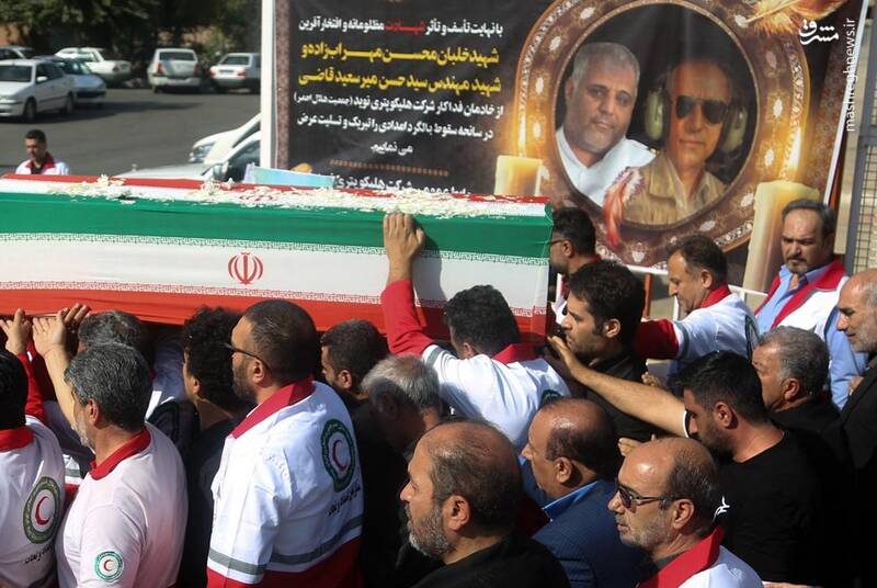 عکس/ تشیع شهدای امدادگر حادثه سقوط بالگرد هلال احمر