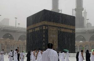 فیلم/ بارش باران در مکه مکرمه