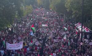 سیل جمعیت حامیان فلسطین در لندن