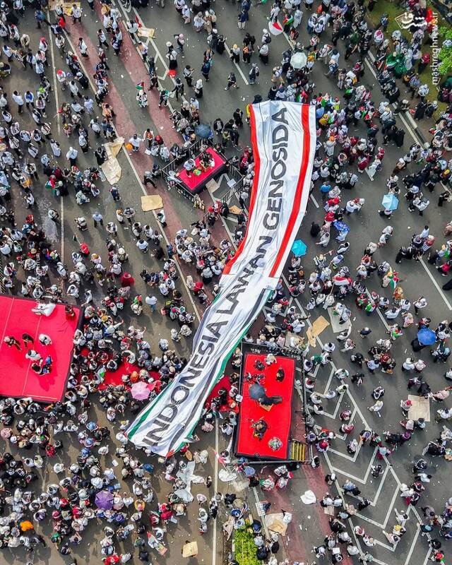 عکس/ تظاهرات گسترده مردم اندونزی در حمایت از فلسطین