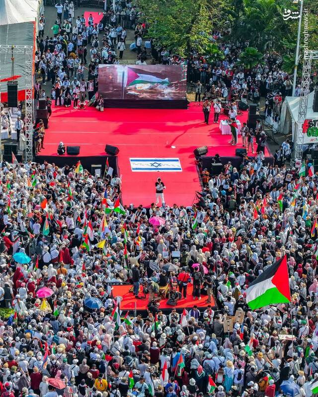 عکس/ تظاهرات گسترده مردم اندونزی در حمایت از فلسطین