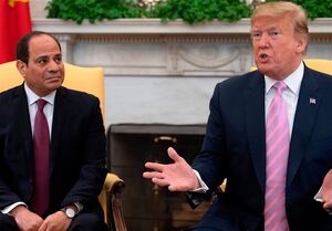 فیلم/ ترامپ مقابل دوربین‌ها با رئیس‌جمهور مصر دست نداد