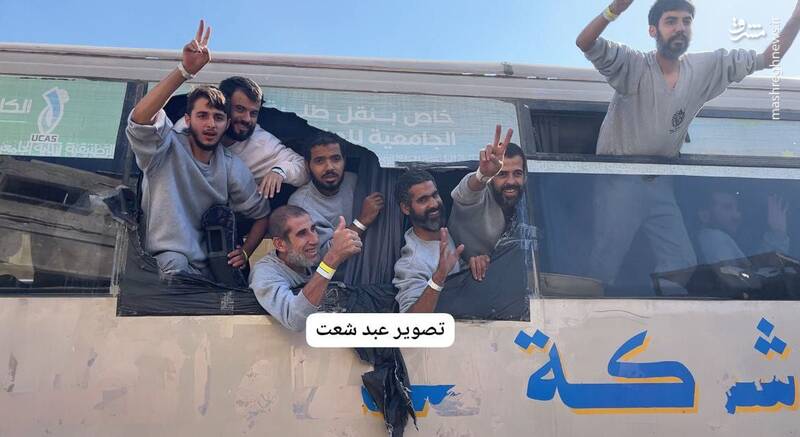 عکس/ استقبال فلسطینیها از اسرای آزاد شده در خانیونس