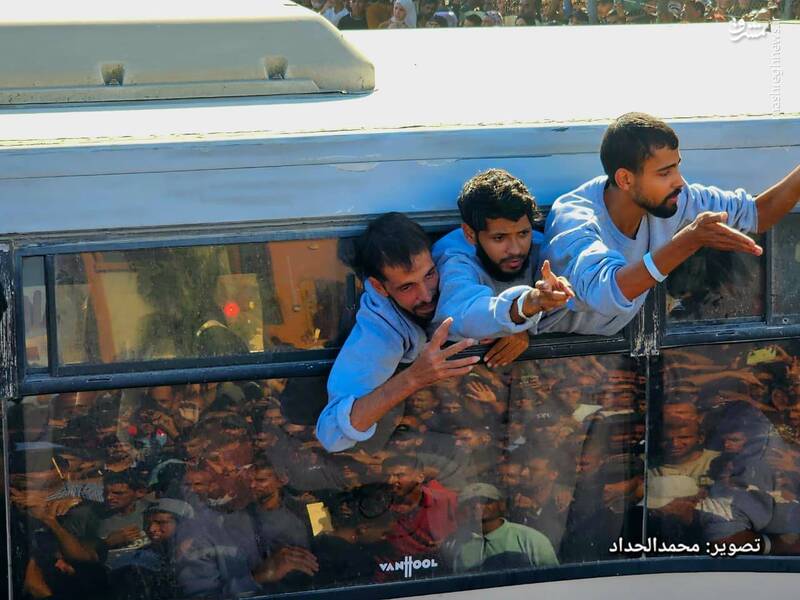 عکس/ استقبال فلسطینیها از اسرای آزاد شده در خانیونس