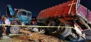 تصادف مرگبار تریلی با کامیون در آزادراه تهران-ساوه +فیلم