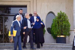 عکس / وزرای دولت در حیاط دولت