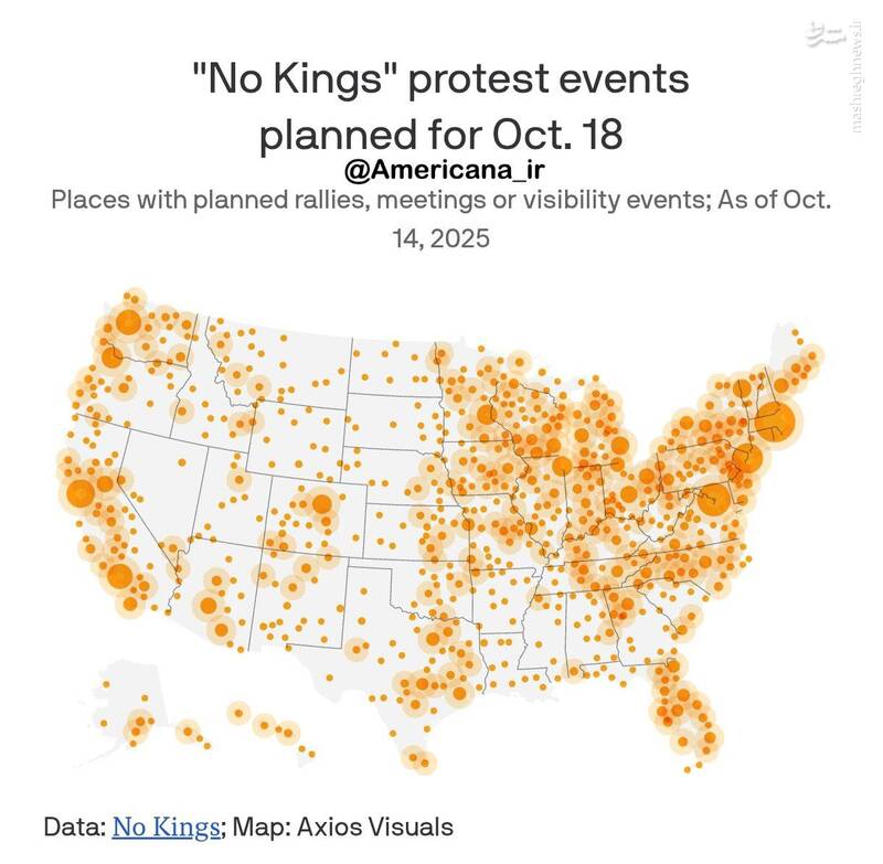 آمریکا علیه ترامپ؛ فراخوان اعتراض سراسری در ۲۵۰۰ نقطه