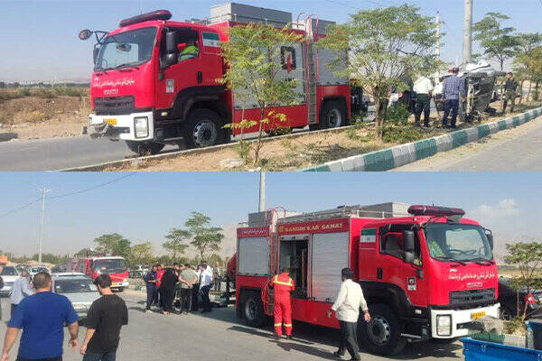 سرنشينان،خودرو،محبوس،قادري،بزرگراه،نجات،حادثه