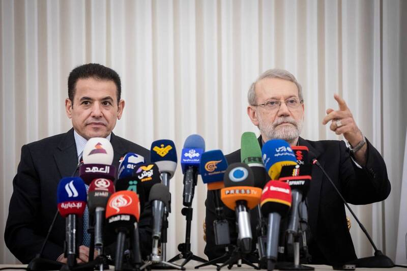 عکس / نشست خبری مشترک لاریجانی با مشاور امنیت ملی عراق 7