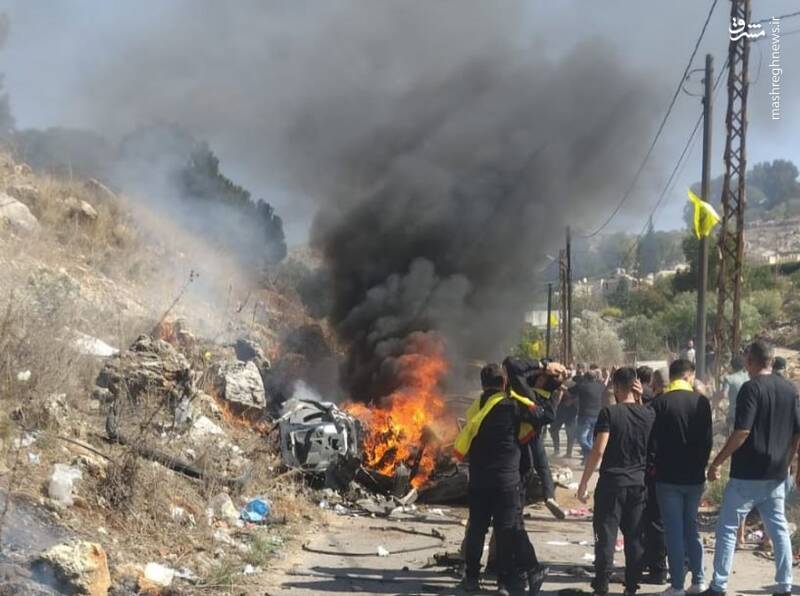 عکس/ حمله پهپادی اسرائیل به جنوب لبنان