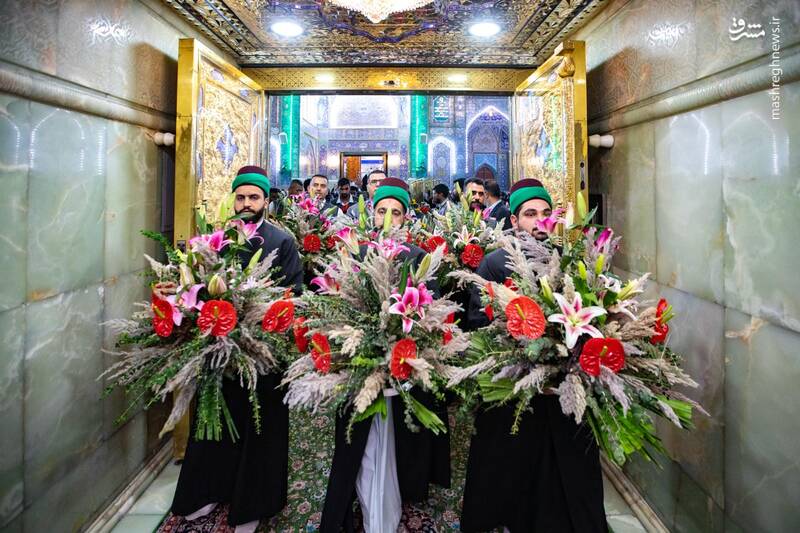 عکس / گلآرایی ضریح سیدالشهدا برای ولادت خواهرشان 3