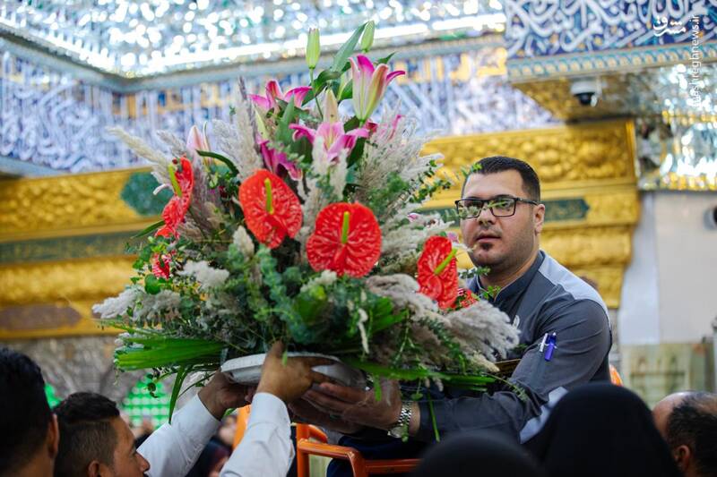 عکس / گل‌آرایی ضریح سیدالشهدا برای ولادت خواهرشان 6