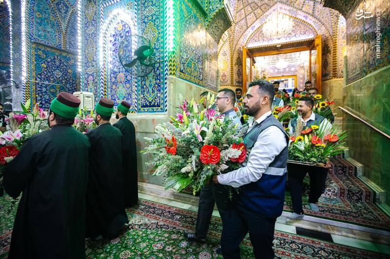 عکس / گلآرایی ضریح سیدالشهدا برای ولادت خواهرشان 4