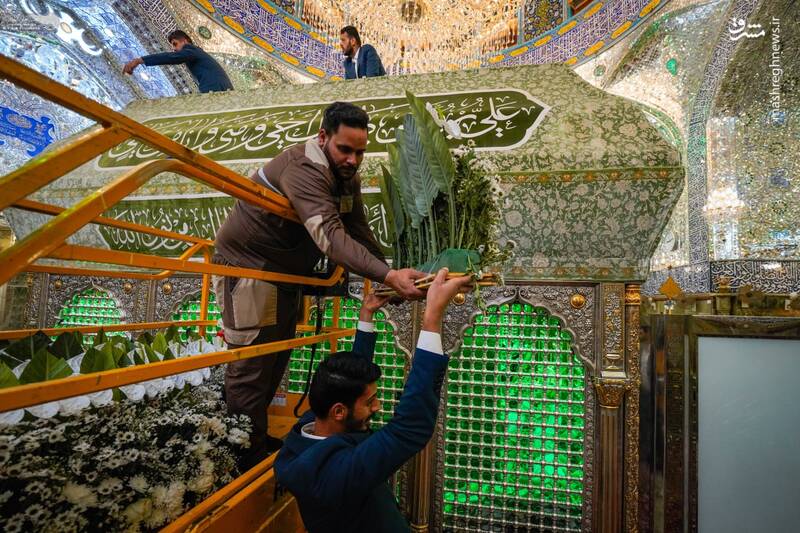 عکس / گلآرایی ضریح امیرالمومنین برای ولادت عقیله بنی هاشم 4