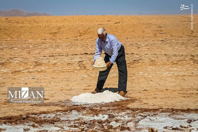 عکس / برداشت سنتی نمک در خراسان شمالی 9