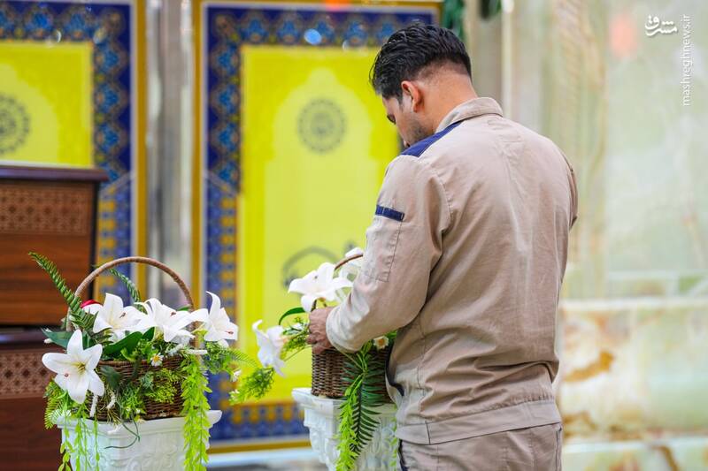 عکس / گلآرایی ضریح حرمین سامرا در سالروز ولادت زینب کبری (س) 8