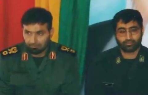 فیلم/ شهید محمود باقری بالا سر مزار شهید طهرانی مقدم