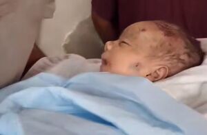 فیلم/ نوزاد شیرخوار فلسطینی قربانی حملات صهیونیست‌ها شد