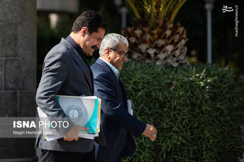 عکس / وزرای دولت در حیاط دولت 28