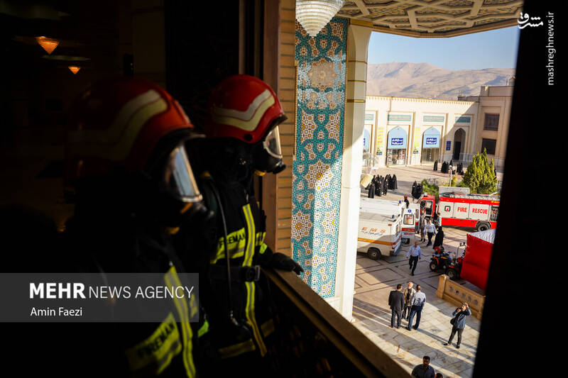 عکس / مانور امداد و نجات در حرم شاهچراغ (ع) 11