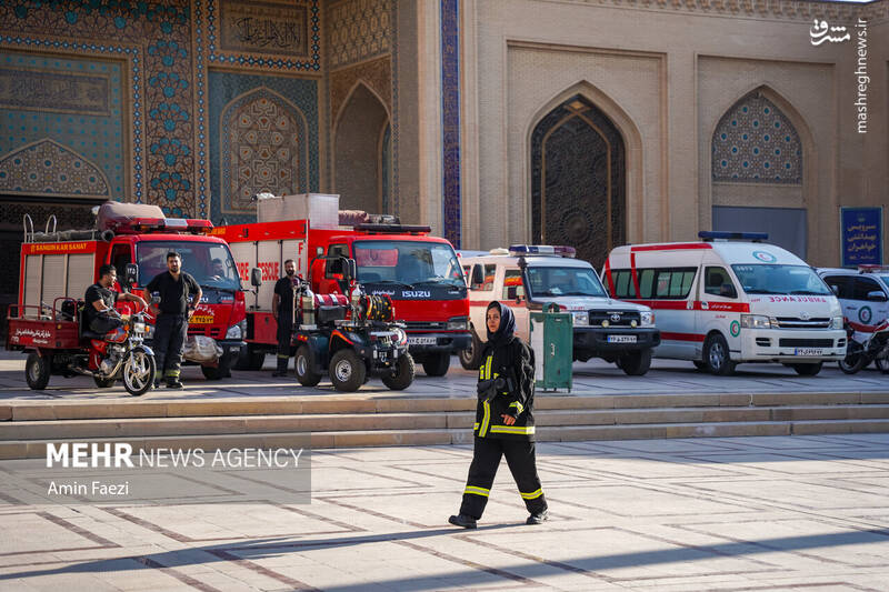 عکس / مانور امداد و نجات در حرم شاهچراغ (ع) 2