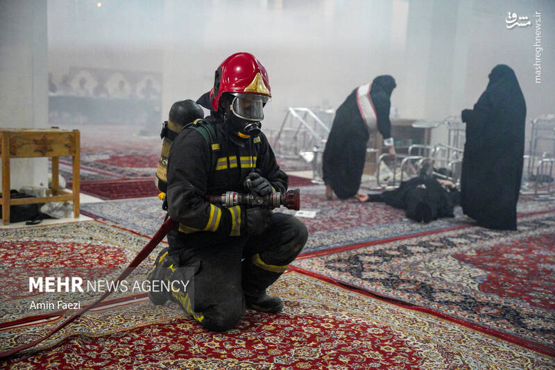 عکس / مانور امداد و نجات در حرم شاهچراغ (ع) 4