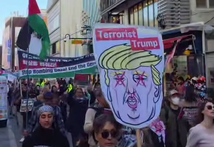  تداوم تظاهرات در کره جنوبی در حمایت از فلسطین