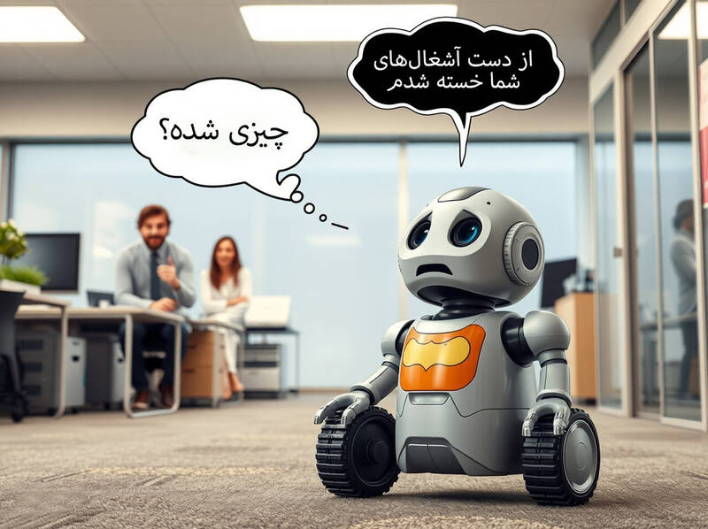 زباني،ربات،مدل،واقعي،شوخي،آزمايش،ماشين،احساس،زبان،انسان،AI،ط ...