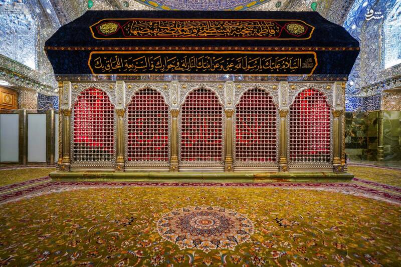 عکس / ضریح امیرالمومنین در عزای همسرش سیاهپوش شد 6