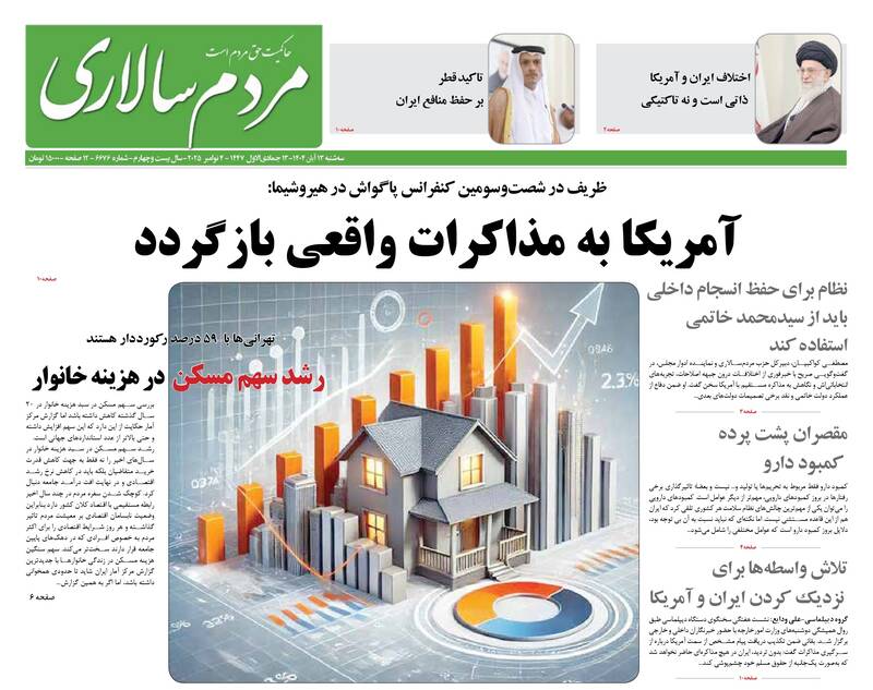 عکس / صفحه نخست روزنامه‌های سه‌شنبه 13 آبان 1404 22