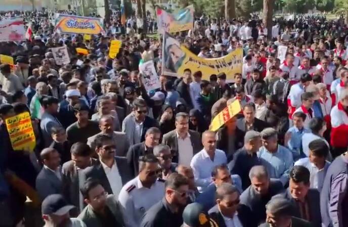 فیلم/ راهپیمایی یوم‌الله ۱۳ آبان در زاهدان