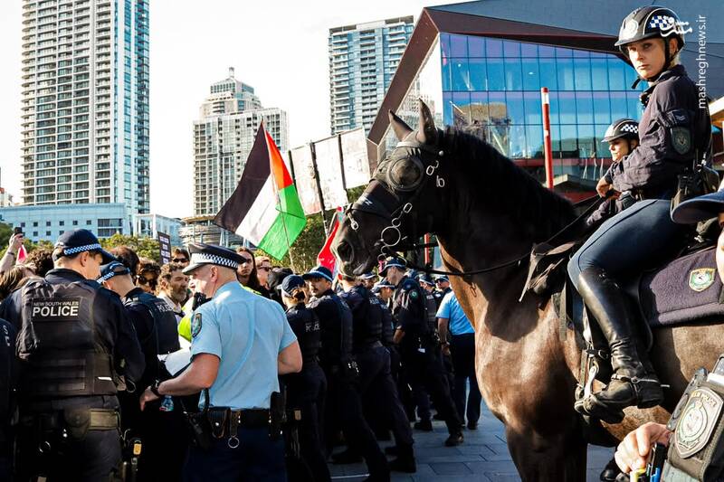 عکس/ حمله پلیس استرالیا به تظاهرات ضدصهیونیستی در سیدنی