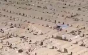 تصاویر هوایی از قبرستان‌های دسته‌جمعی در غزه