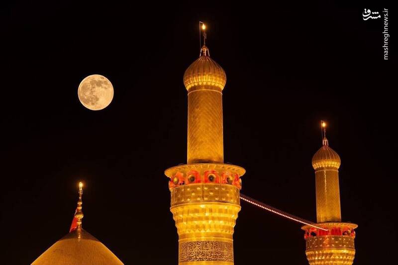 عکس / ماه کامل بر فراز حرمین کربلا 6
